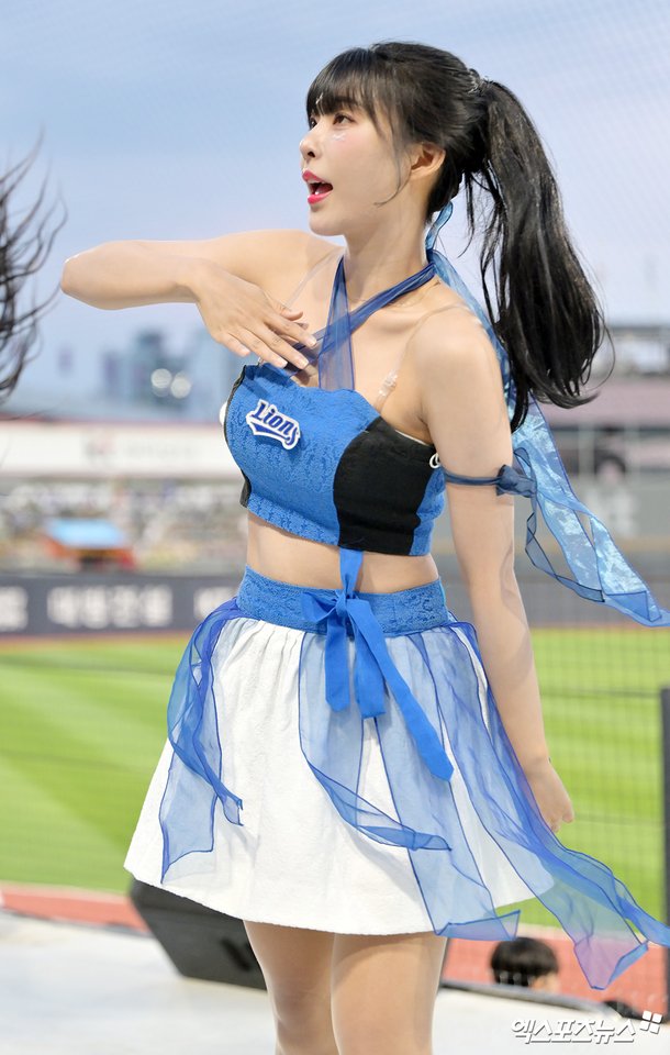 삼성 라이온즈 팀장 천소윤 치어리더 6월 경기 장면
