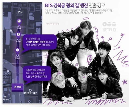 BTS returns via historic royal route : 네이트 연예