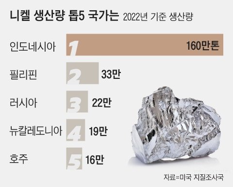 [순위로 보는 경제] 전기차에 꼭 필요한 니켈 생산량 1위국은? : 네이트 뉴스