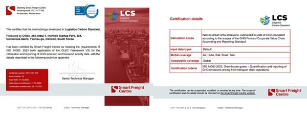 글렉(GLEC), SFC GLEC Tool 국제 인증…물류 탄소 표준 시장 선점 : 네이트 뉴스