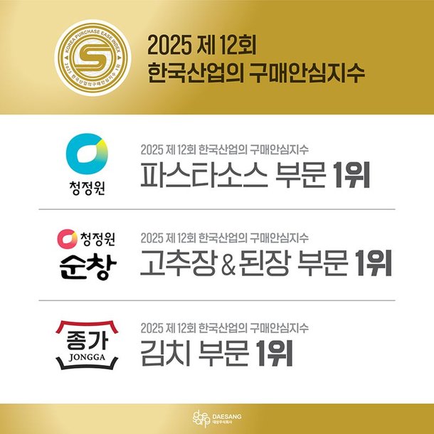 대상, '2025 한국산업의 구매안심지수' 4관왕 쾌거 : 네이트 뉴스