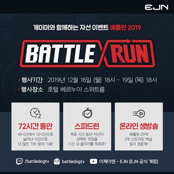 72시간의 릴레이 게임 기부캠페인 '배틀런' 참가자 확정 : 네이트 뉴스