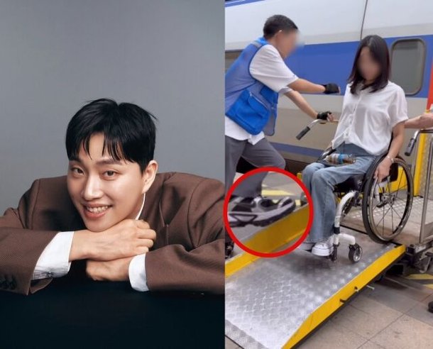 KTX 사고 보도에 사용된 박위와 휠체어 이동 장면 비교 이미지
