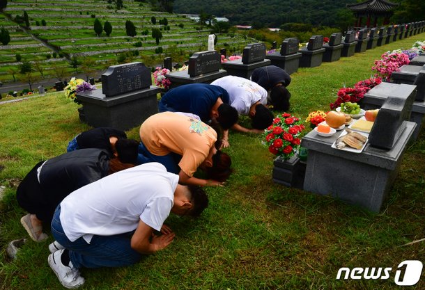 추석 앞두고 이른 성묘 : 네이트 뉴스