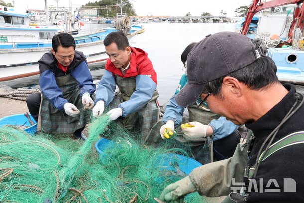 어구 손질하며 어민 애로사항 파악하는 장동혁-김진태 : 네이트 뉴스