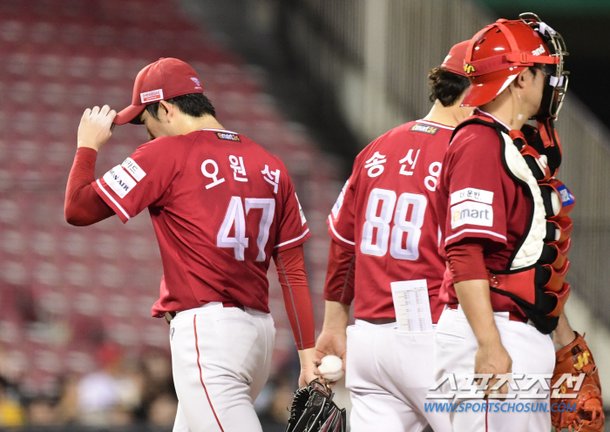 [포토] 오원석 '3회 조기 강판' : 네이트 스포츠