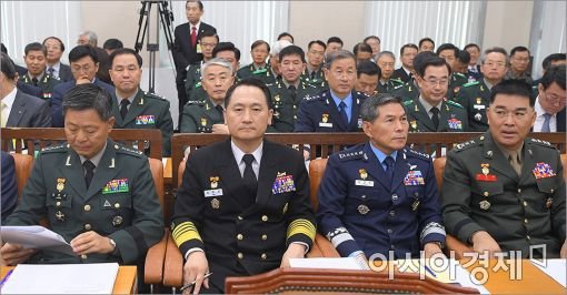 [포토]국정감사 출석한 3군 참모총장 : 네이트 뉴스