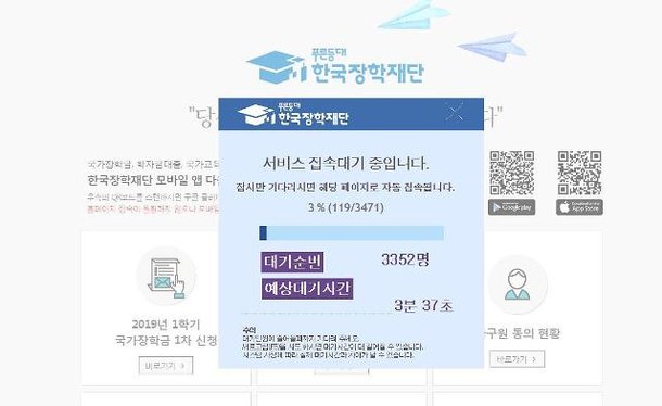 국가장학금 신청기간 연장, 오후 8시까지…한국장학재단 접속 대기 시간 3분 이상 : 네이트 뉴스