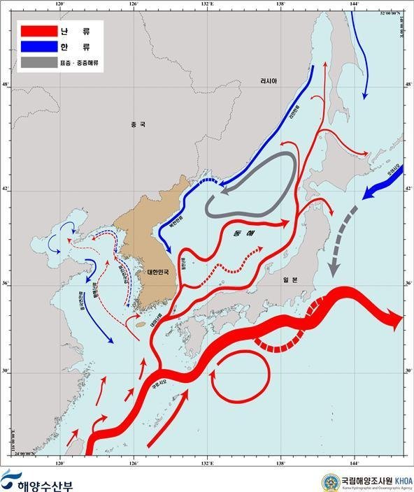 국립해양조사원, 국내 첫 관측 기반한 한반도 주변 해류 지도 완성 : 네이트 뉴스
