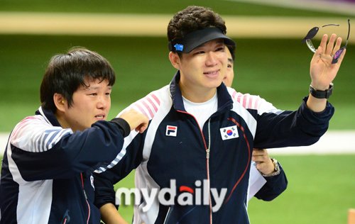 [MD포토] 진종오·최영래, '국민 여러분 감사합니다' : 네이트 스포츠