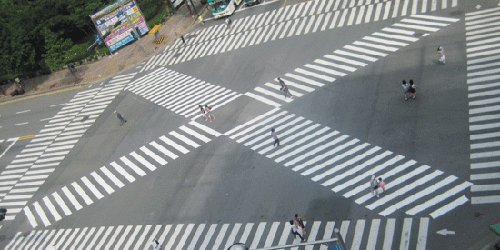 사거리 대각선 횡단보도 늘어난다 : 네이트 뉴스