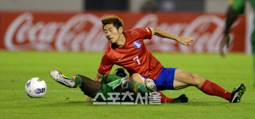 [SS포토]하대성 '깔리면 아플텐데' : 네이트 스포츠