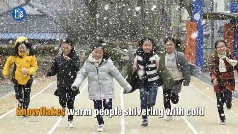 Snowflakes warm people shivering with cold : 네이트 뉴스